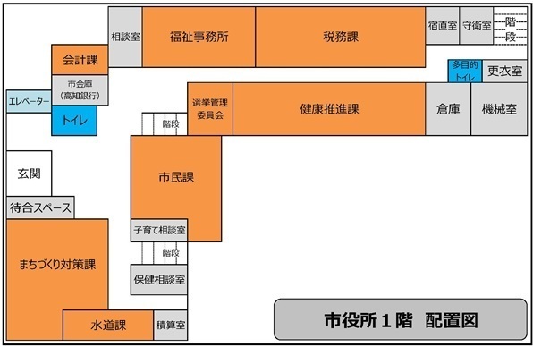市役所1階 配置図