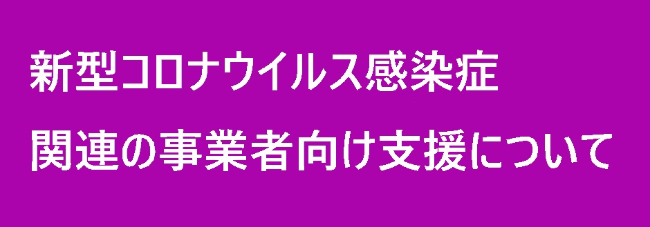 新型コロナウイルス感染症関連の事業者向け支援について